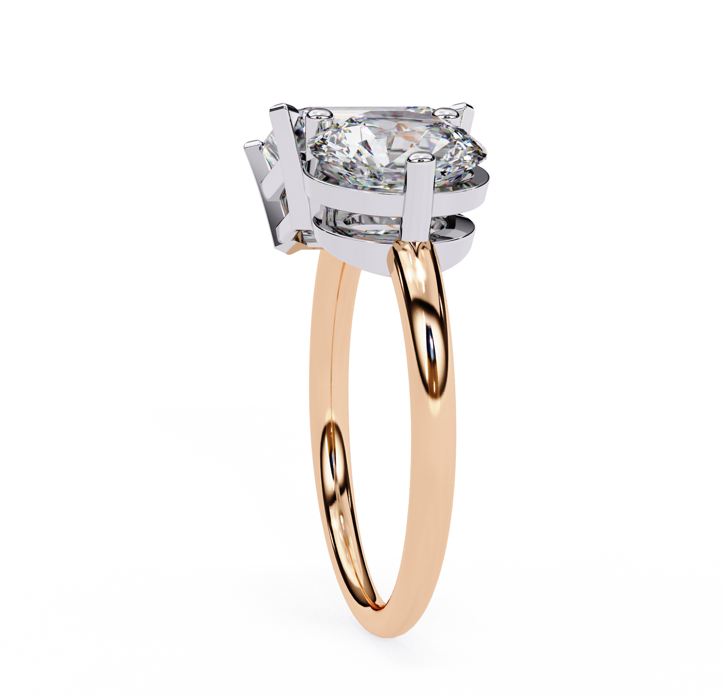 toi et moi 2.00 carat emerald & round cut diamond engagement ring – two stone bridal jewelry