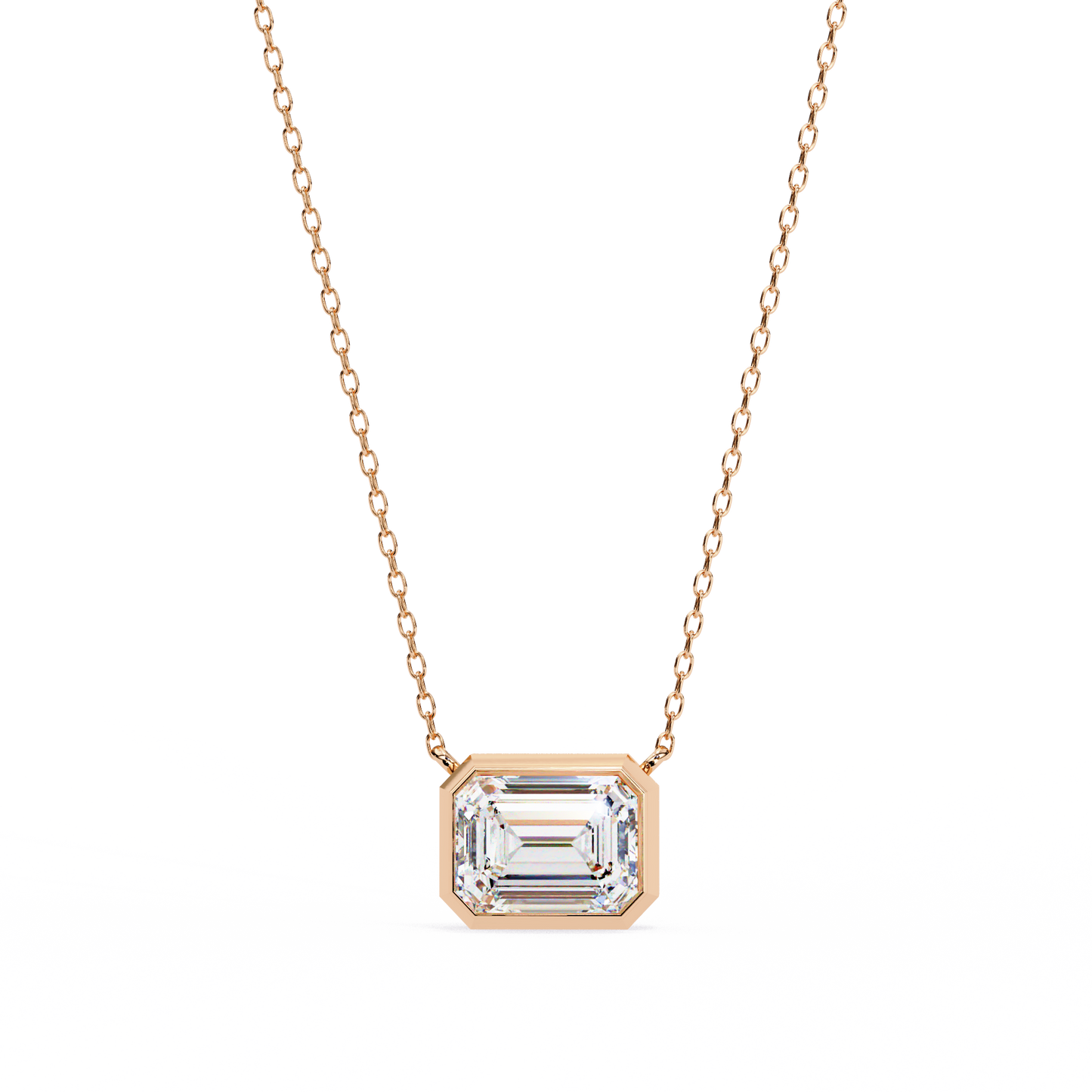 2.00 carat emerald cut diamond solitaire pendant necklace – fine jewelry