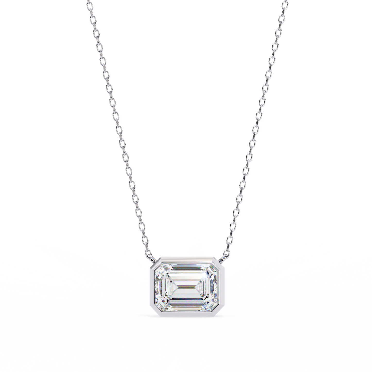 2.00 carat emerald cut diamond solitaire pendant necklace – fine jewelry