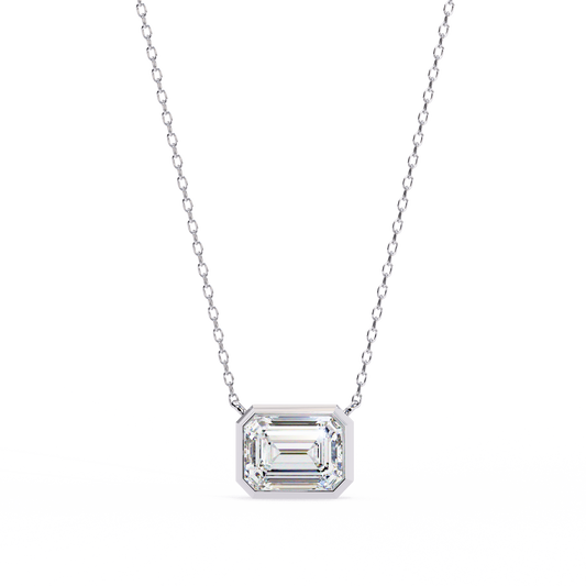 2.00 Carat Emerald Cut Diamond Solitaire Pendant Necklace – Fine Jewelry