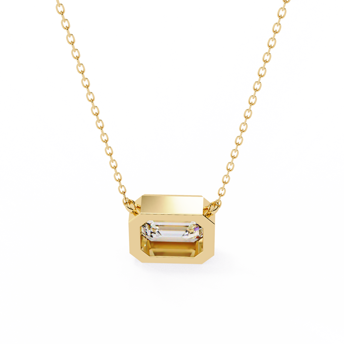 lgd solitaire pendant emerald stone (1.20ct) in 14k gold without chain