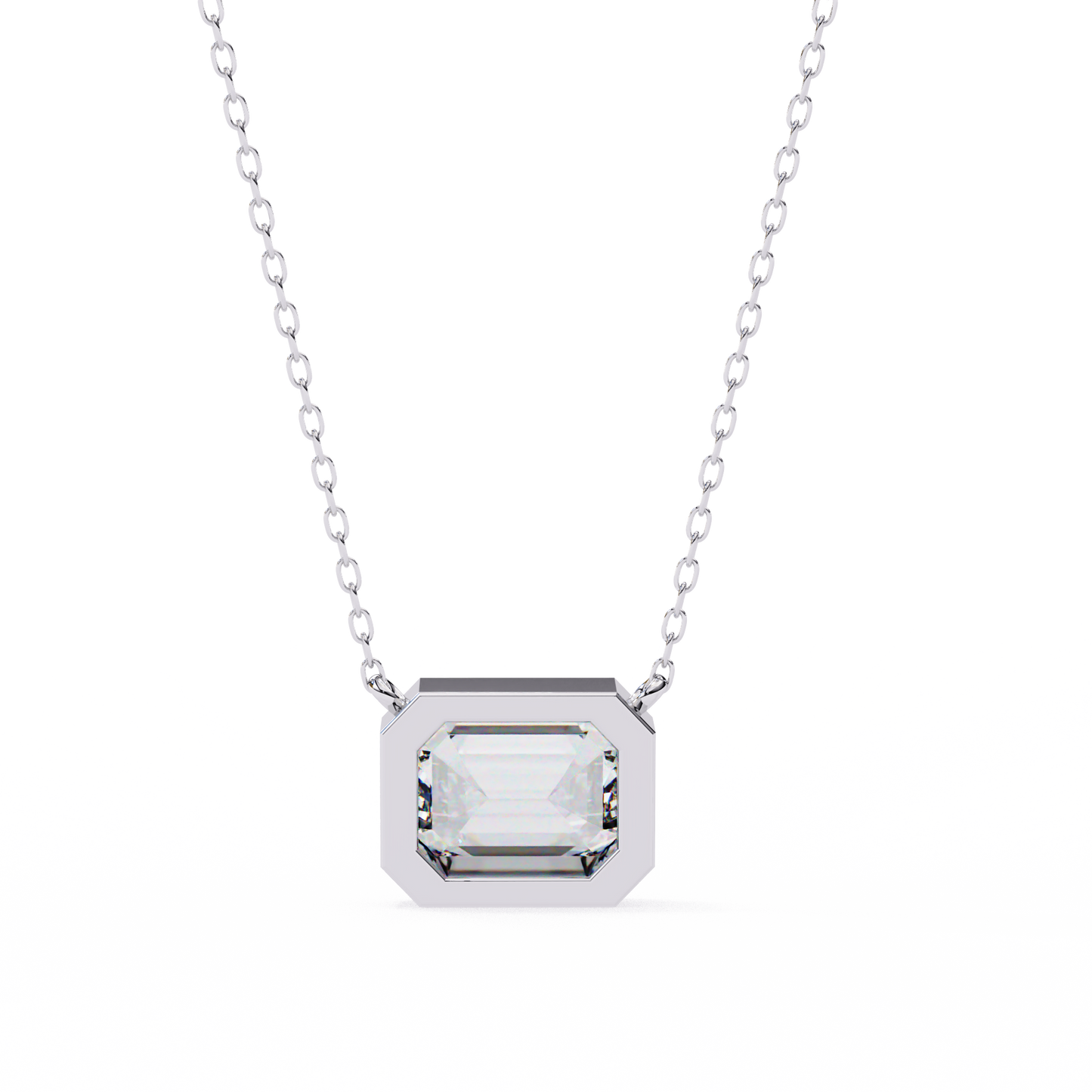 2.00 carat emerald cut diamond solitaire pendant necklace – fine jewelry