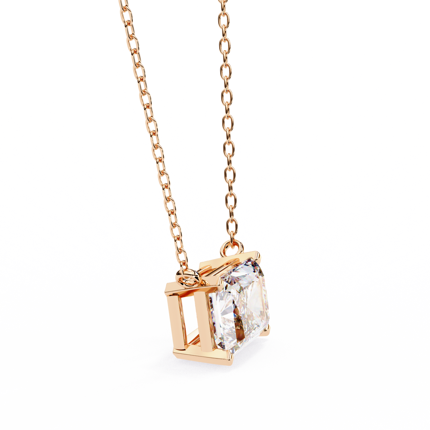 lgd solitaire pendant radiant stone (1.95ct) in 14k gold without chain