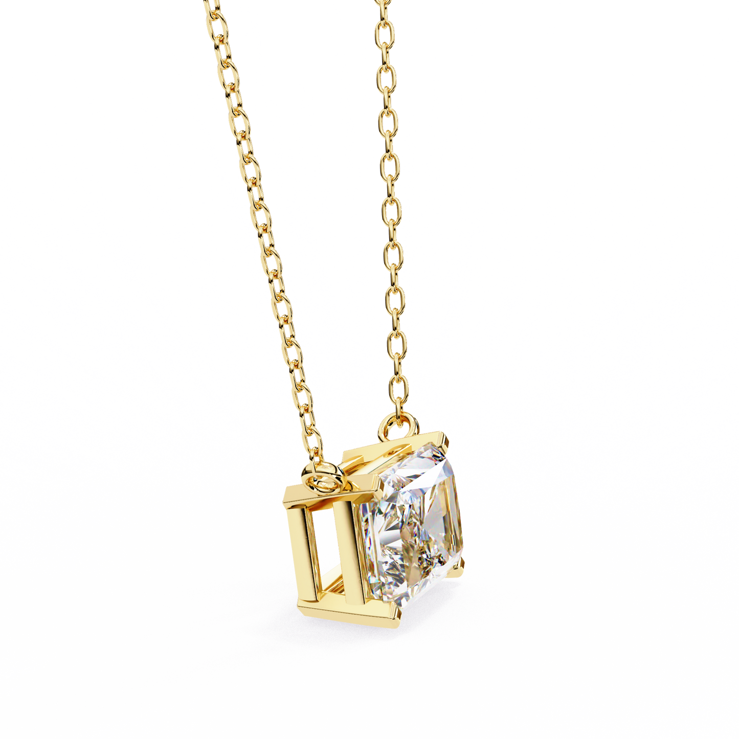 lgd solitaire pendant radiant stone (1.95ct) in 14k gold without chain