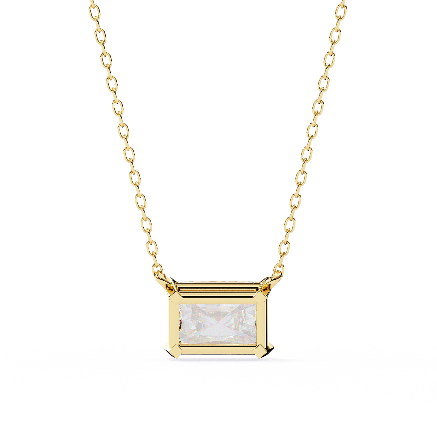 lgd solitaire pendant radiant stone (1.95ct) in 14k gold without chain