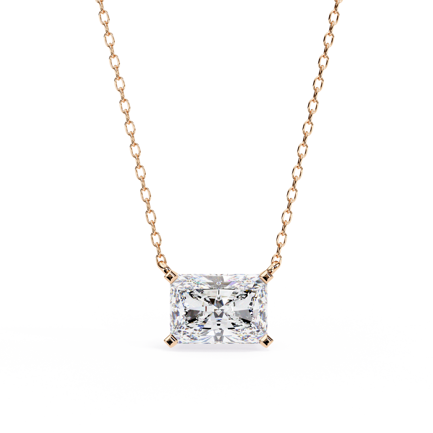 lgd solitaire pendant radiant stone (1.95ct) in 14k gold without chain