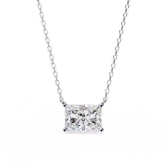 2.00 Carat Radiant Cut Diamond Solitaire Pendant Necklace – Graceful Luxury Jewelry