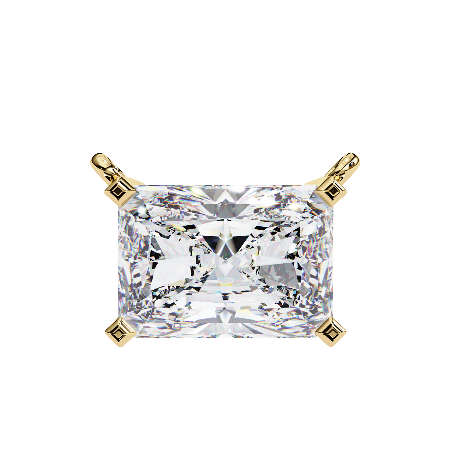 lgd solitaire pendant radiant stone (1.95ct) in 14k gold without chain