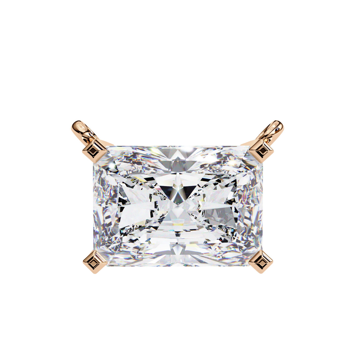 lgd solitaire pendant radiant stone (1.95ct) in 14k gold without chain