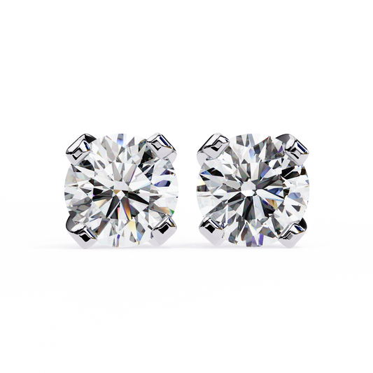 2.50 Carat Round Cut Diamond Stud Earrings - Modern Jewelry