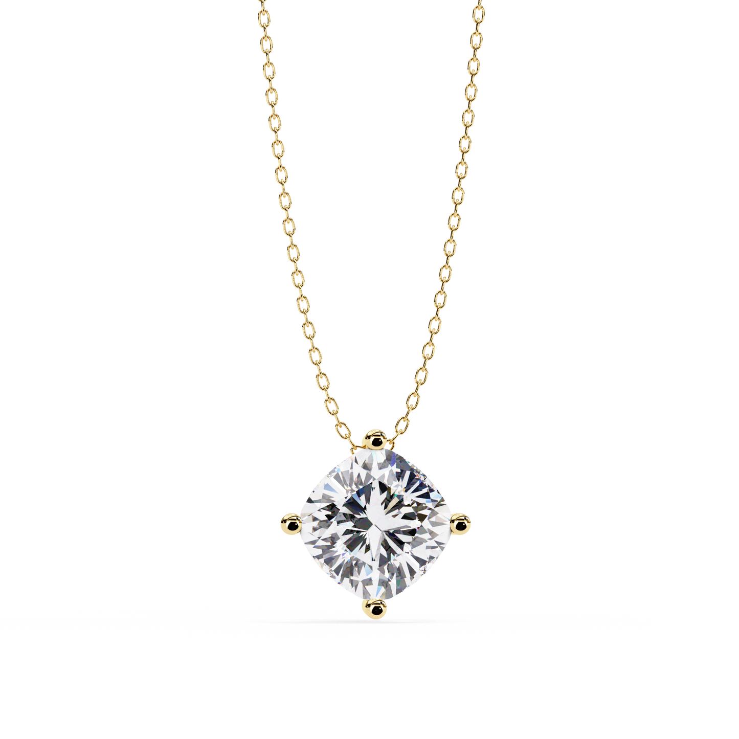 lgd solitaire pendant cushion square stone (2.32ct) in 14k gold without chain