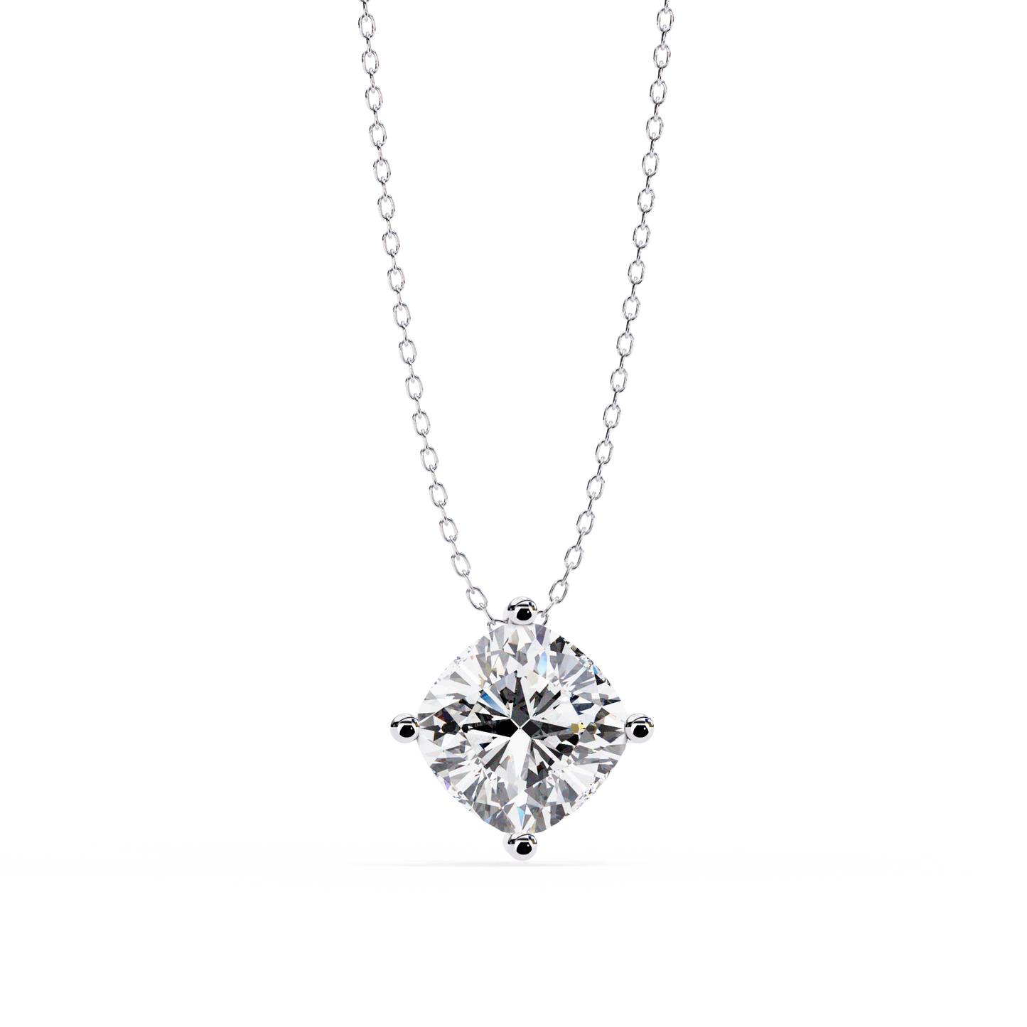 lgd solitaire pendant cushion square stone (2.32ct) in 14k gold without chain