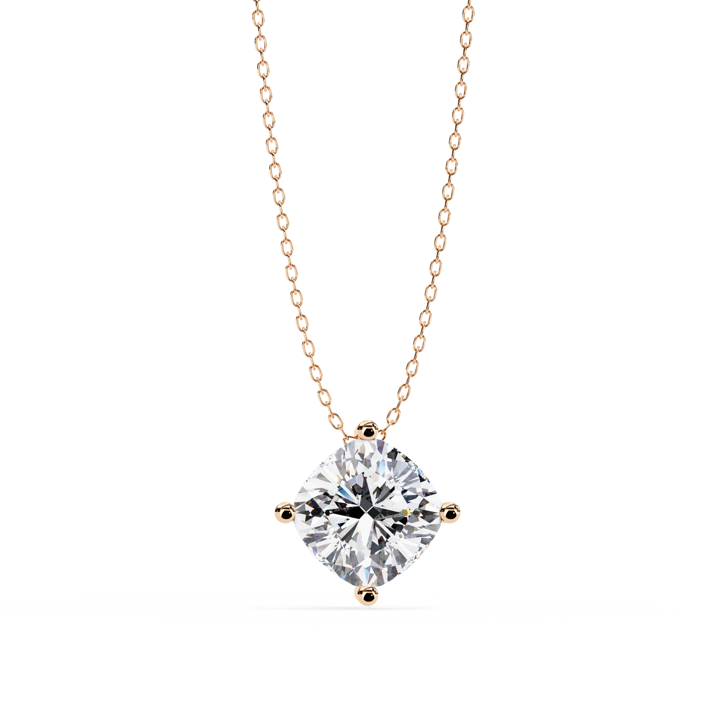 lgd solitaire pendant cushion square stone (2.32ct) in 14k gold without chain