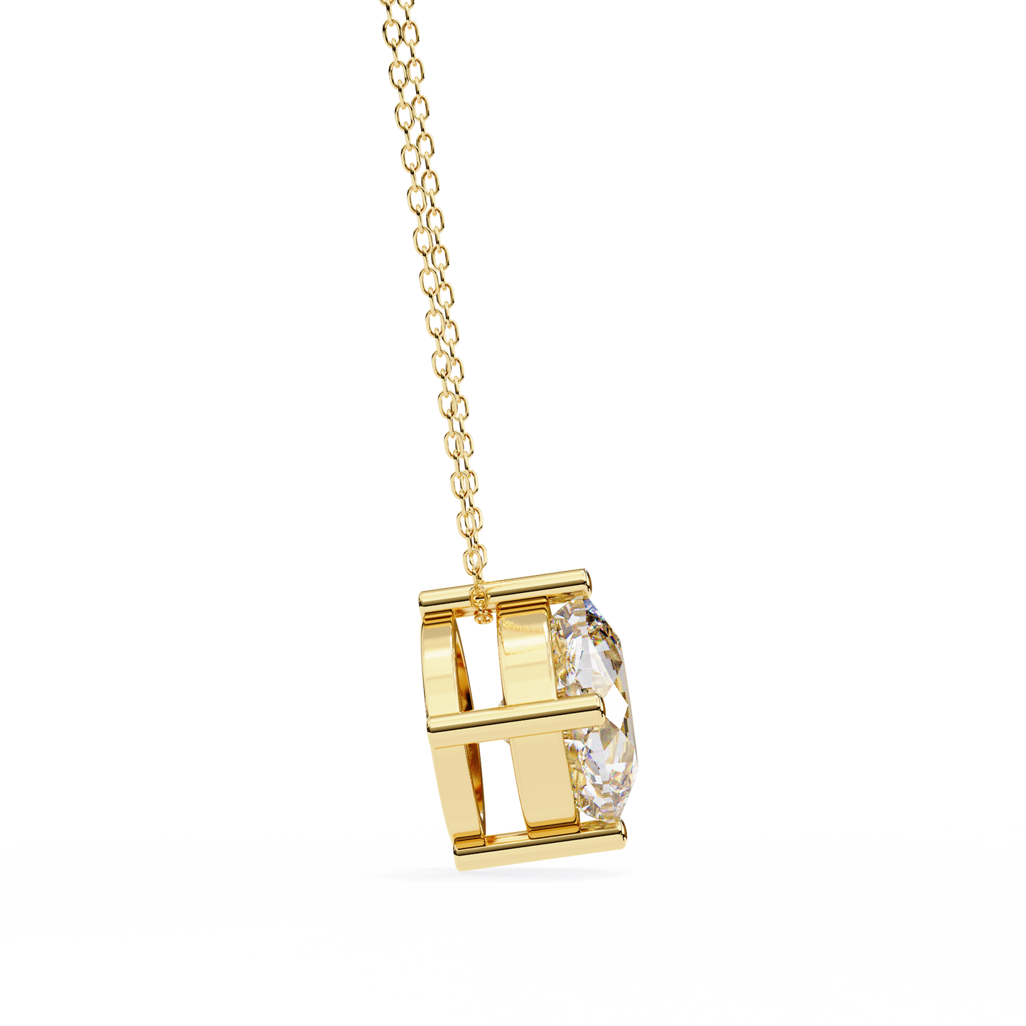 lgd solitaire pendant cushion square stone (2.32ct) in 14k gold without chain
