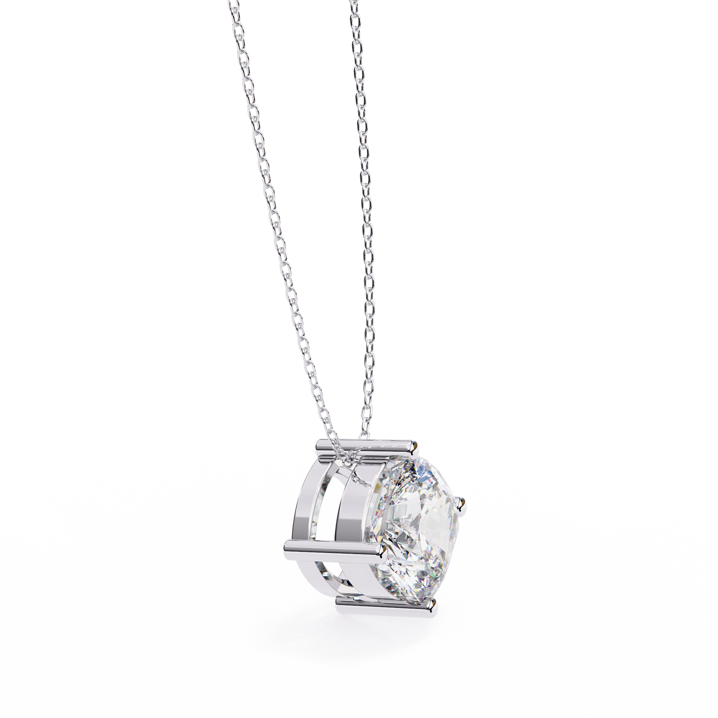 lgd solitaire pendant cushion square stone (2.32ct) in 14k gold without chain