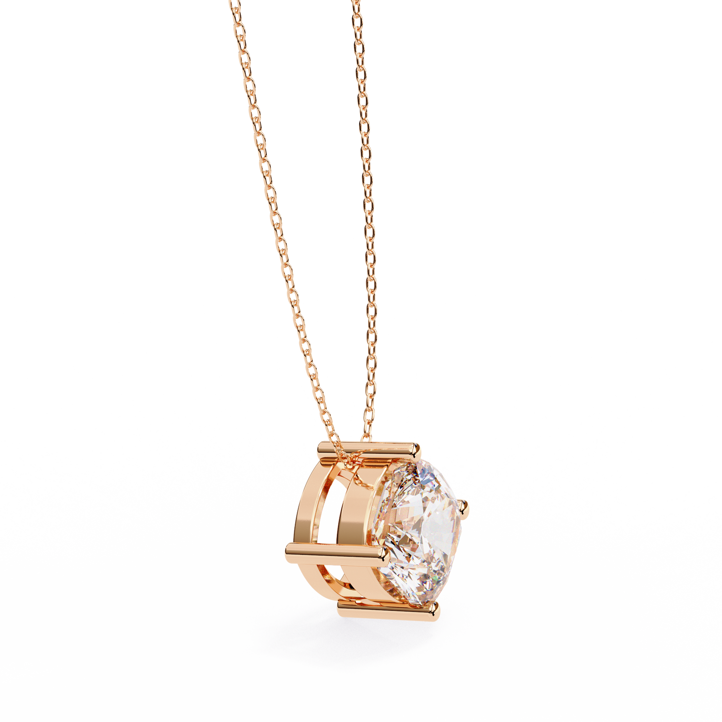 lgd solitaire pendant cushion square stone (2.32ct) in 14k gold without chain