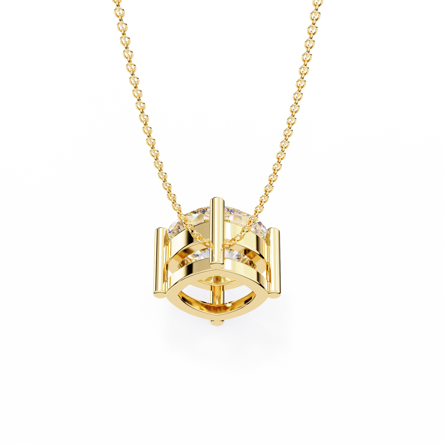 lgd solitaire pendant cushion square stone (2.32ct) in 14k gold without chain