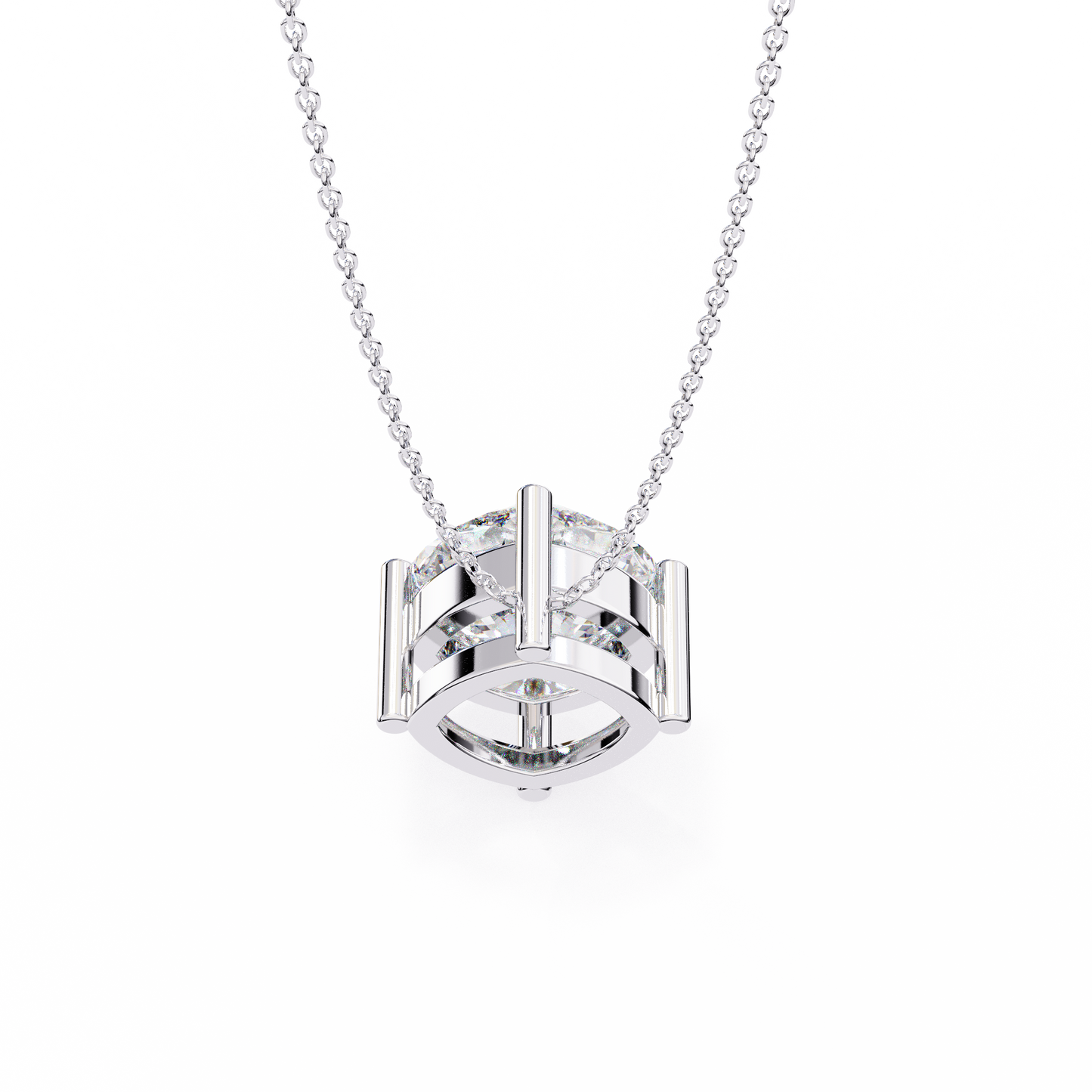 lgd solitaire pendant cushion square stone (2.32ct) in 14k gold without chain