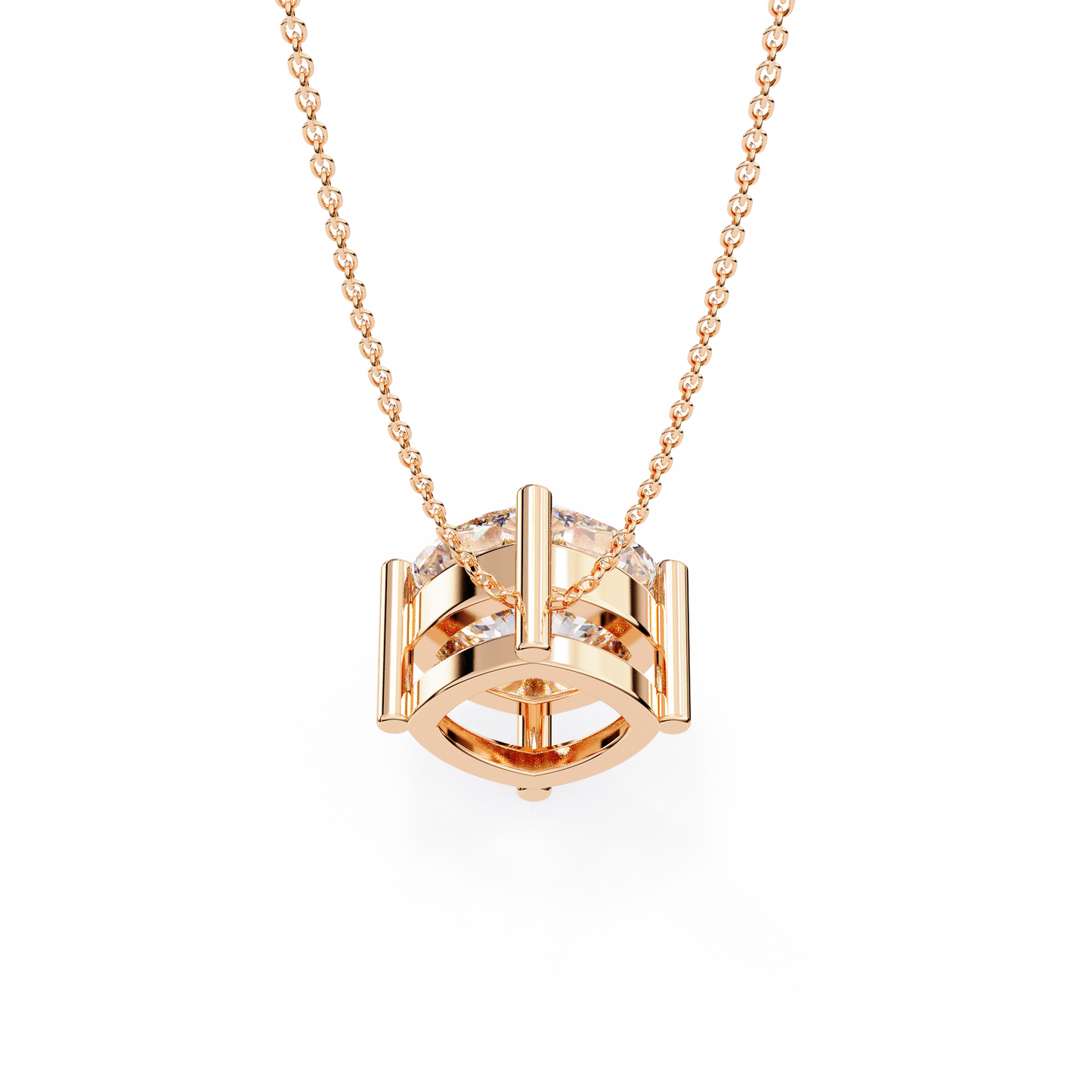 lgd solitaire pendant cushion square stone (2.32ct) in 14k gold without chain