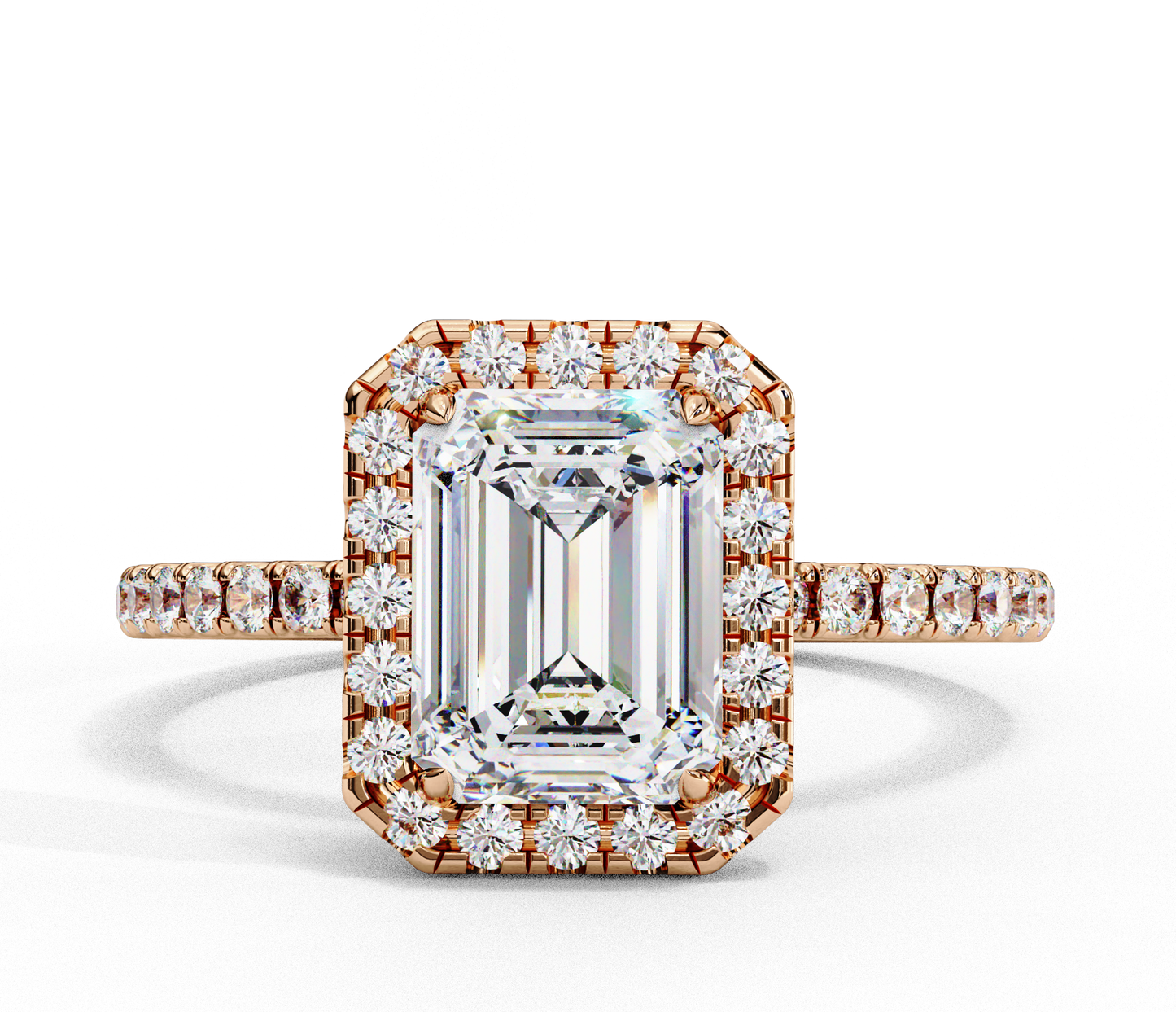 2.38 carat emerald cut halo diamond engagement ring for women – elegant bridal jewelry