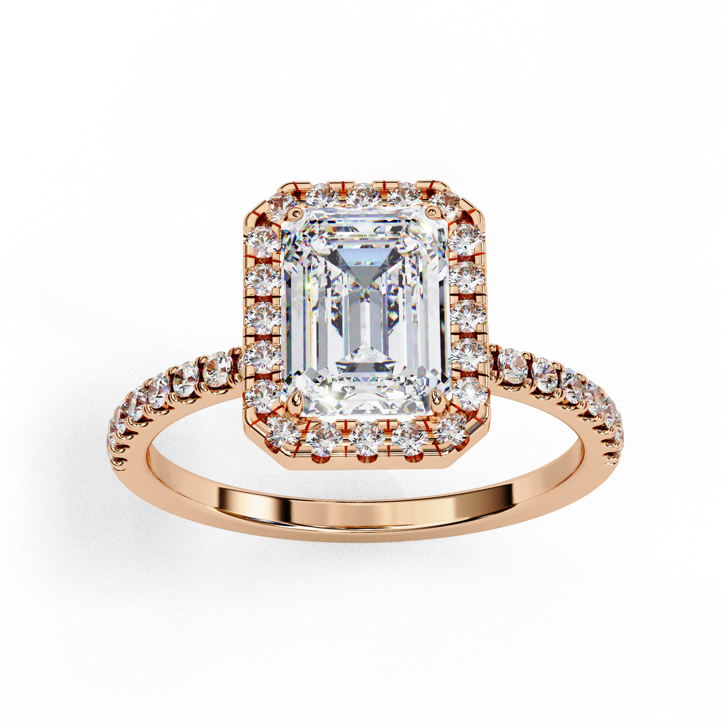 2.38 carat emerald cut halo diamond engagement ring for women – elegant bridal jewelry