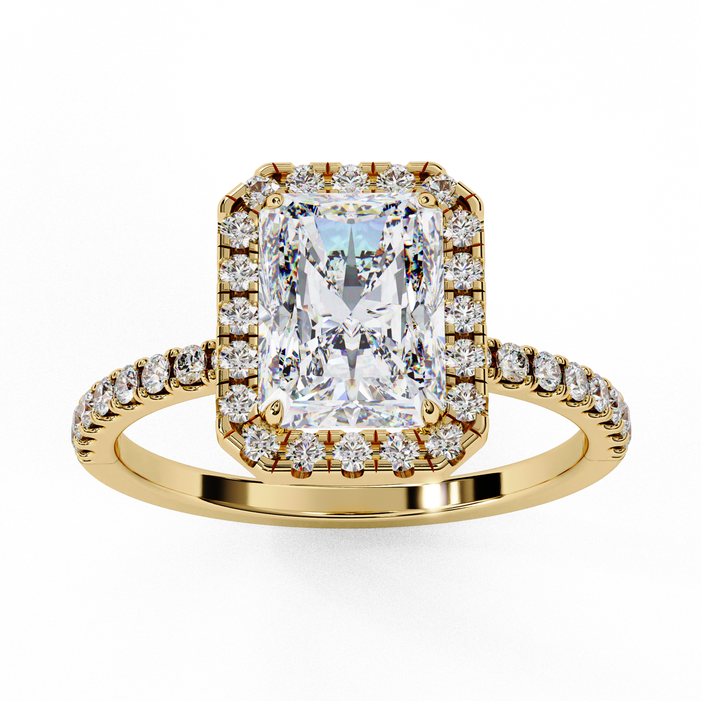 2.38 carat radiant cut halo diamond engagement ring for women – luxury bridal jewelry