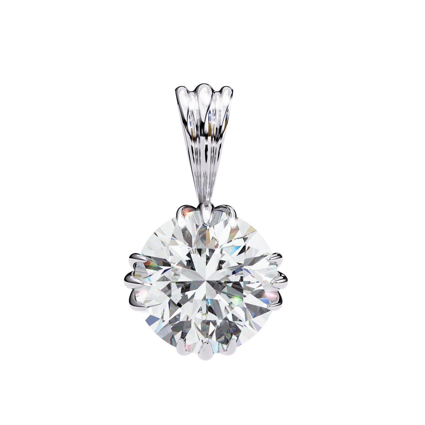 lgd pendant round stone (2.04ct) in 14k gold without chain