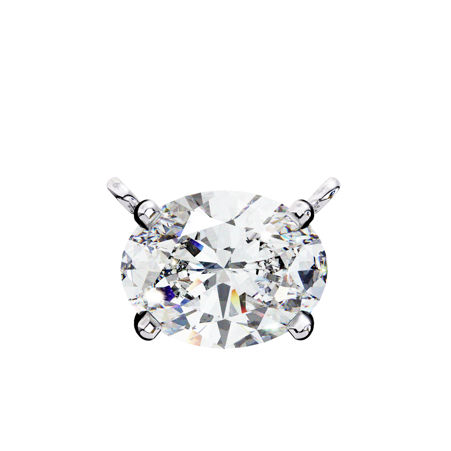 lgd solitaire pendant oval stone (1.66ct) in 14k gold without chain