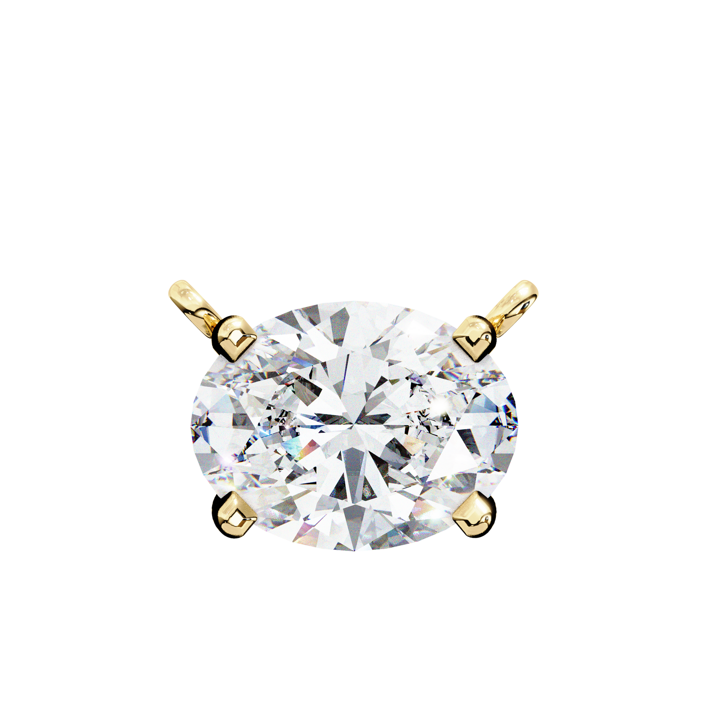 lgd solitaire pendant oval stone (1.66ct) in 14k gold without chain