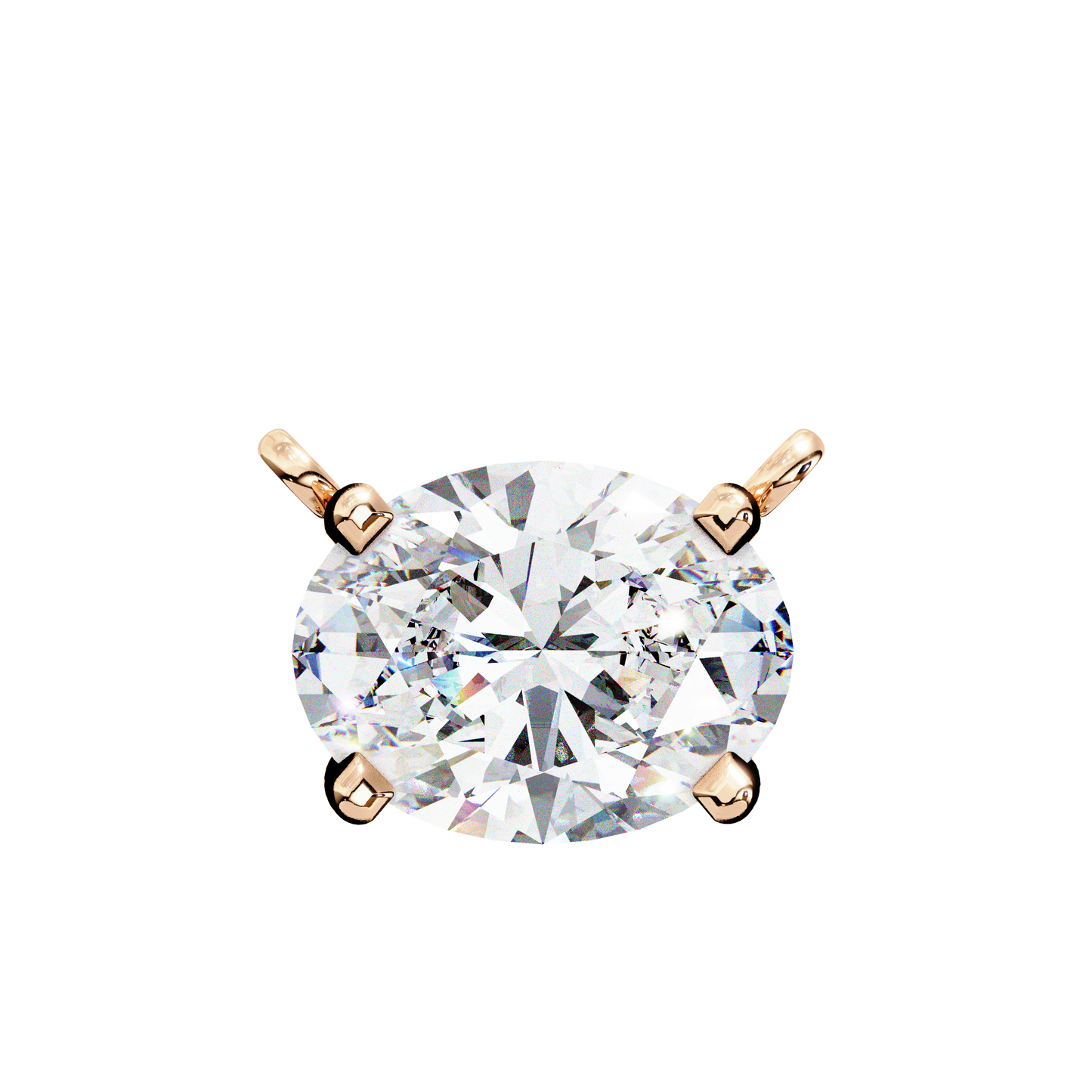 lgd solitaire pendant oval stone (1.66ct) in 14k gold without chain