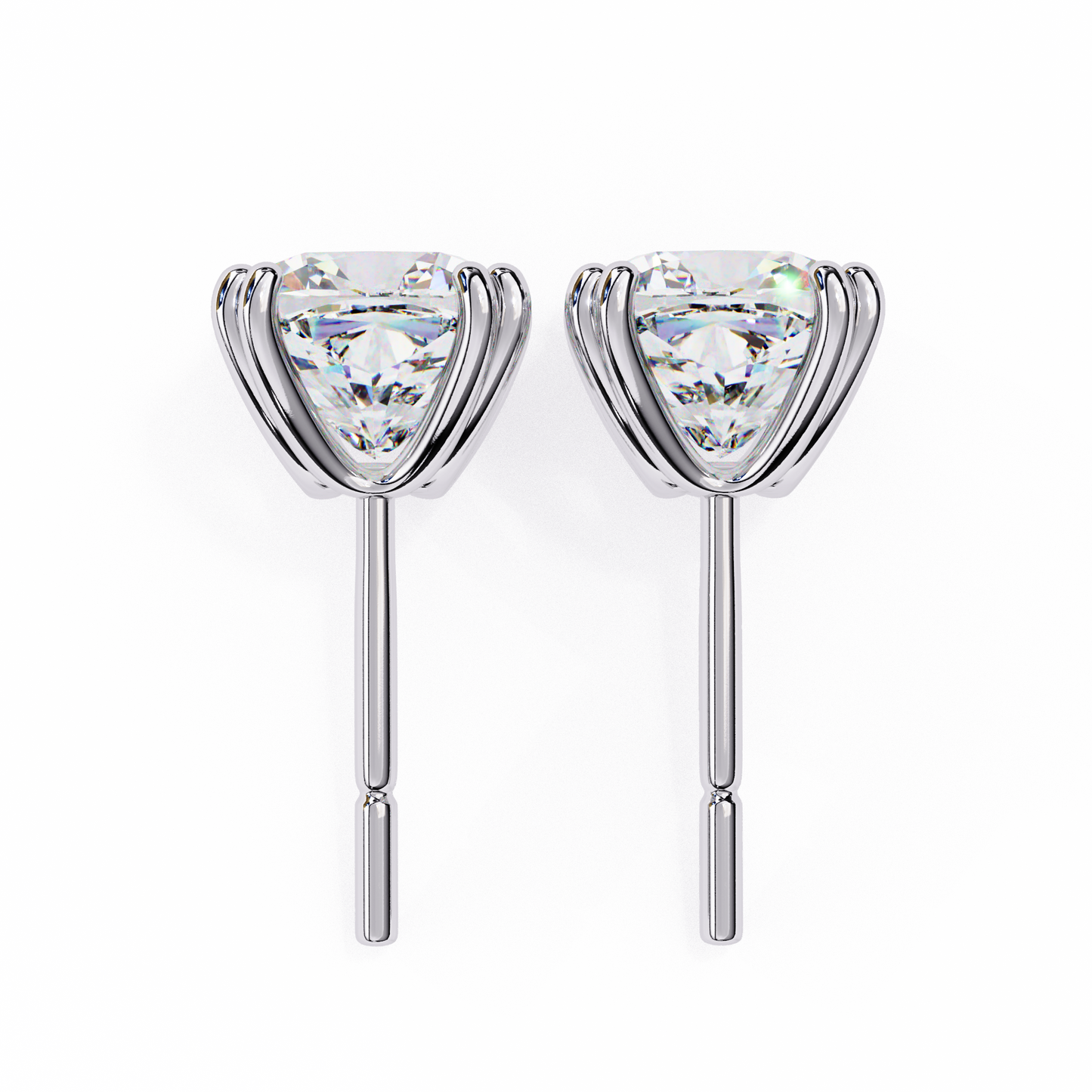 2.25 carat cushion cut diamond stud earrings - classic jewelry