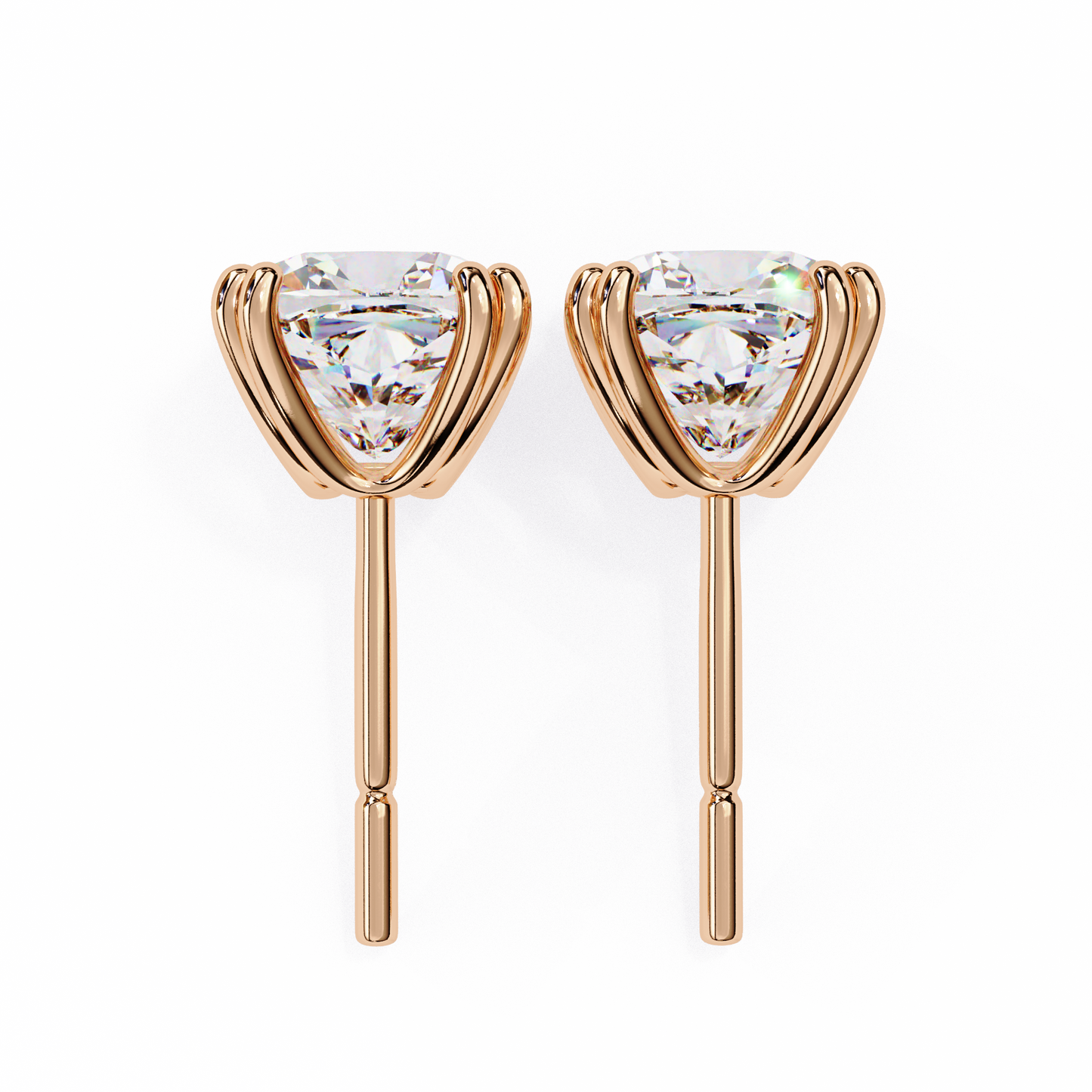 2.25 carat cushion cut diamond stud earrings - classic jewelry