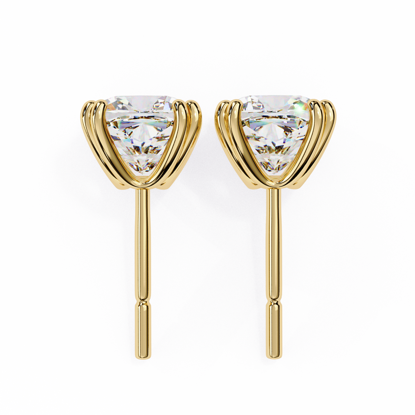 2.25 carat cushion cut diamond stud earrings - classic jewelry
