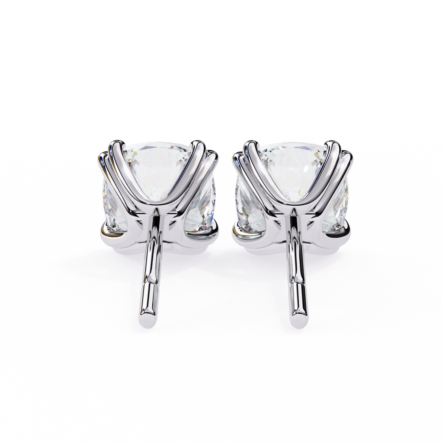 2.25 carat cushion cut diamond stud earrings - classic jewelry
