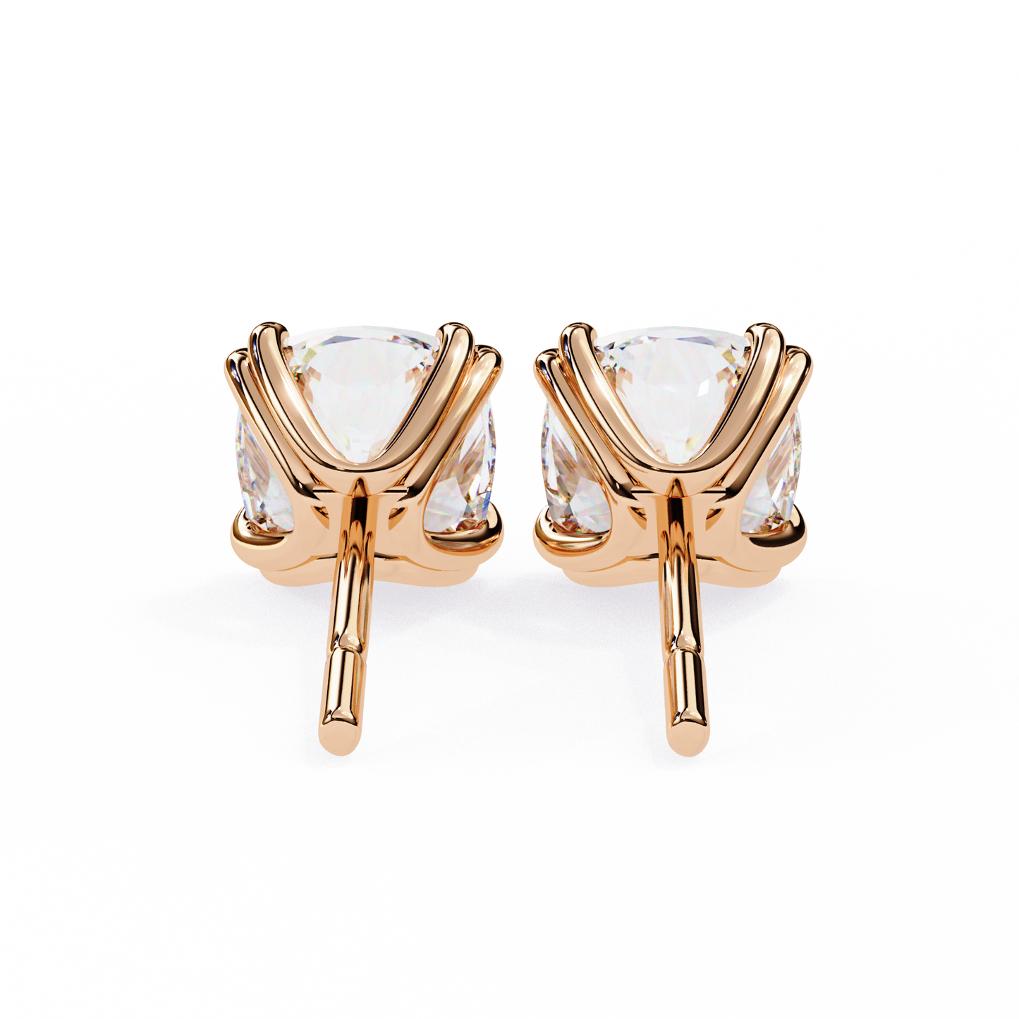 2.25 carat cushion cut diamond stud earrings - classic jewelry