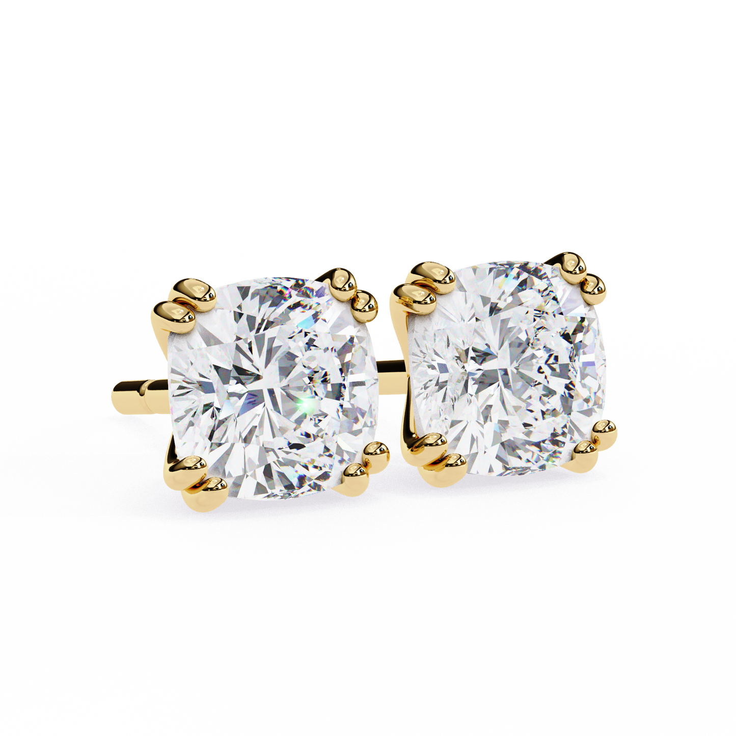 2.25 carat cushion cut diamond stud earrings - classic jewelry