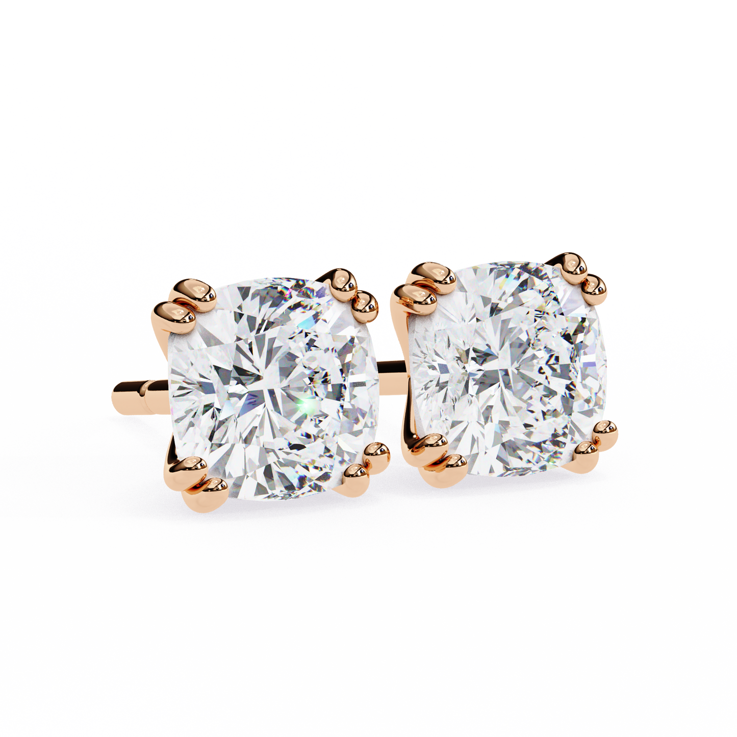 2.25 carat cushion cut diamond stud earrings - classic jewelry