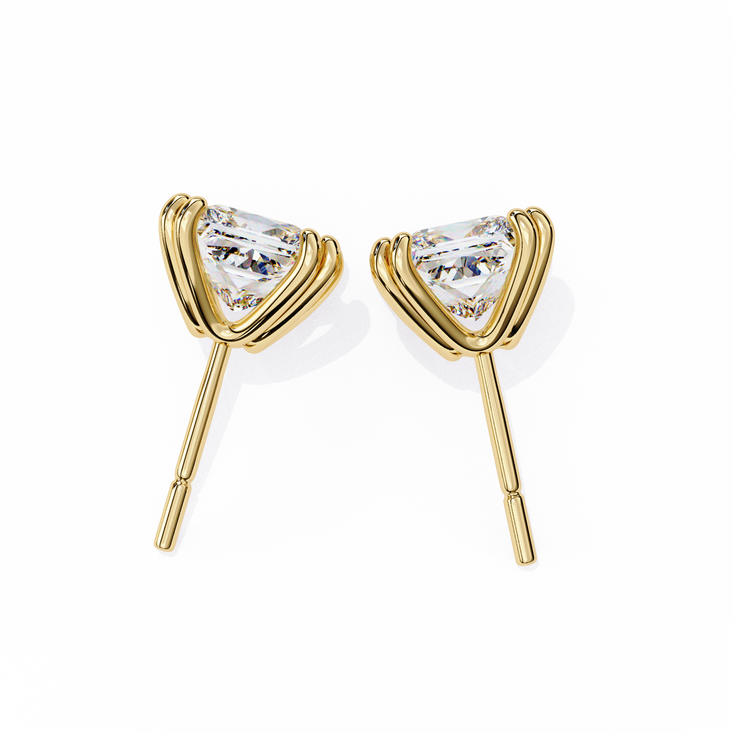 2.50 carat princess cut diamond stud earrings - modern jewelry