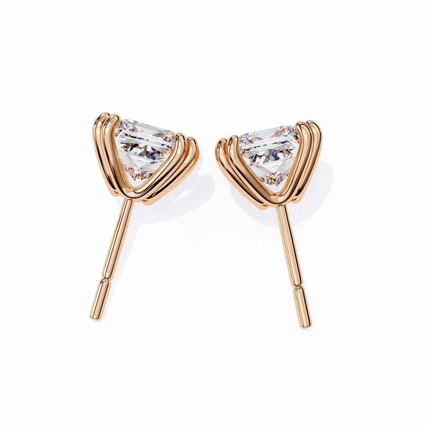 2.50 carat princess cut diamond stud earrings - modern jewelry