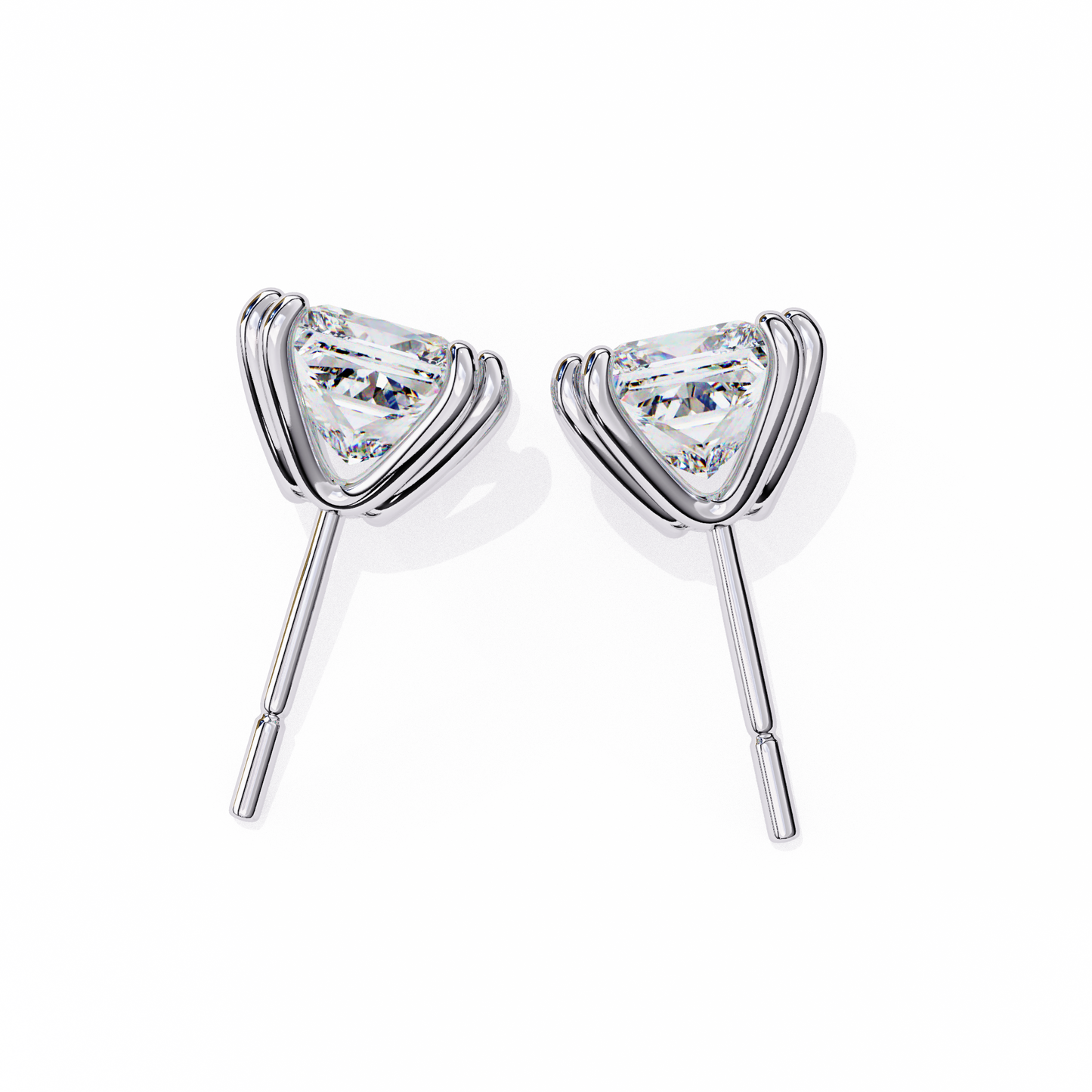 2.50 carat princess cut diamond stud earrings - modern jewelry
