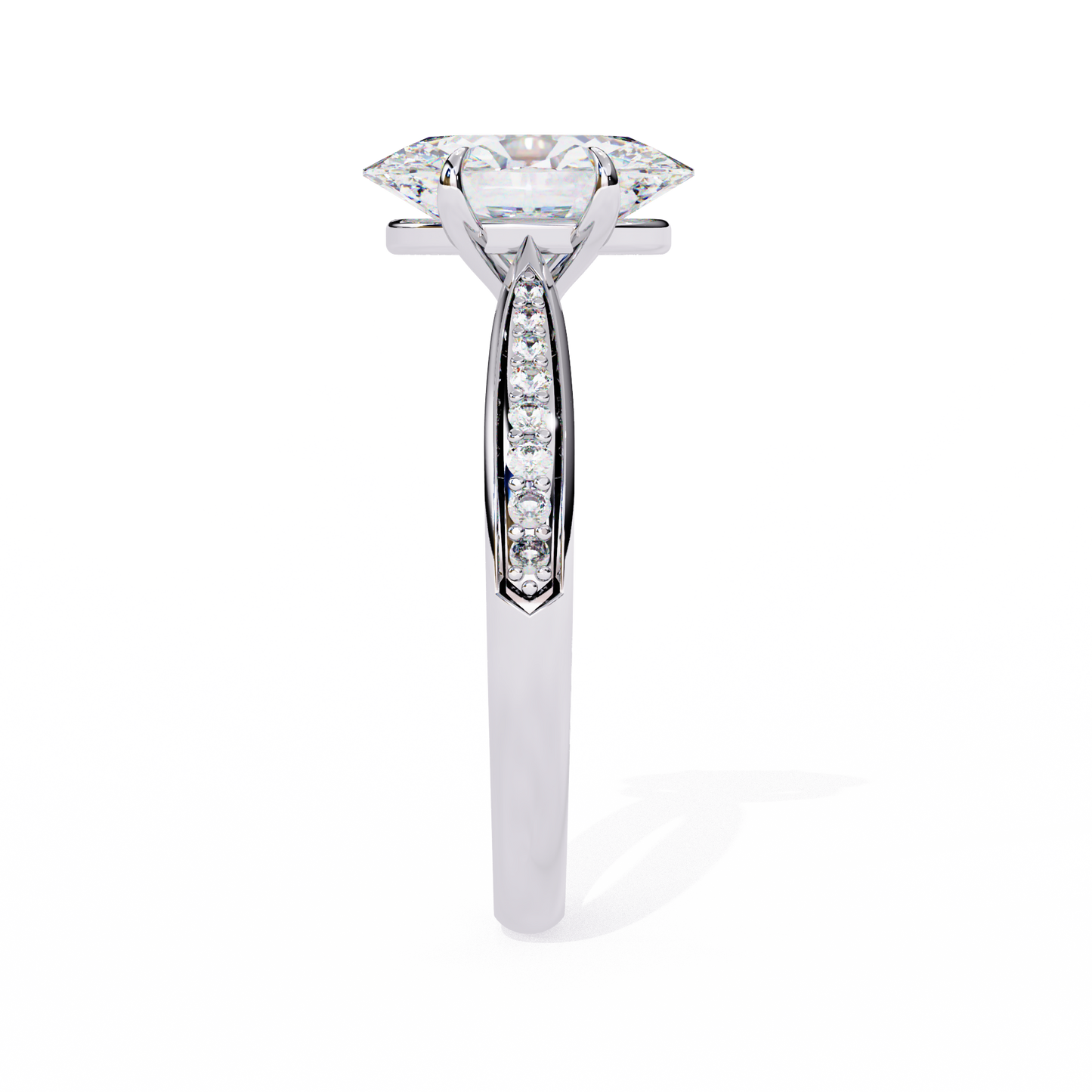 2.34 carat oval cut hidden halo diamond engagement ring with round side stones – elegant bridal jewelry