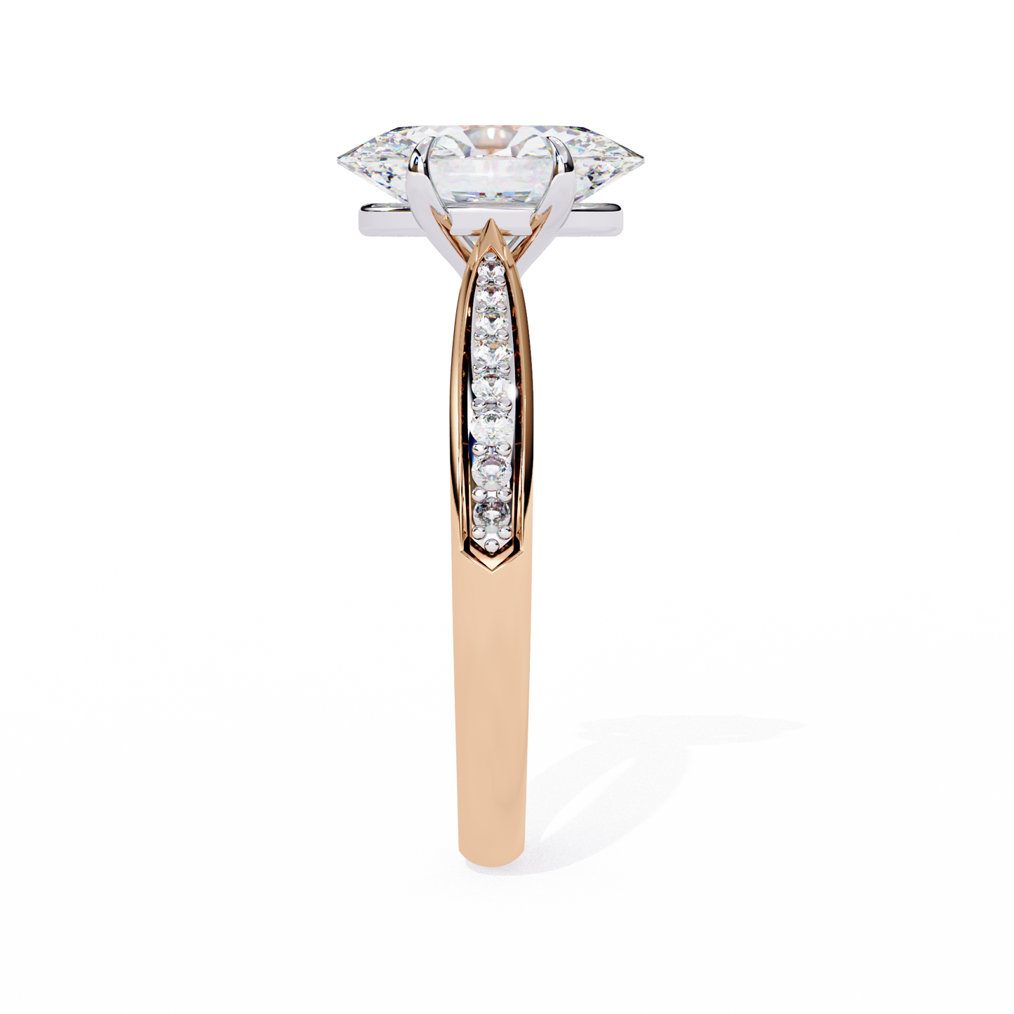 2.34 carat oval cut hidden halo diamond engagement ring with round side stones – elegant bridal jewelry