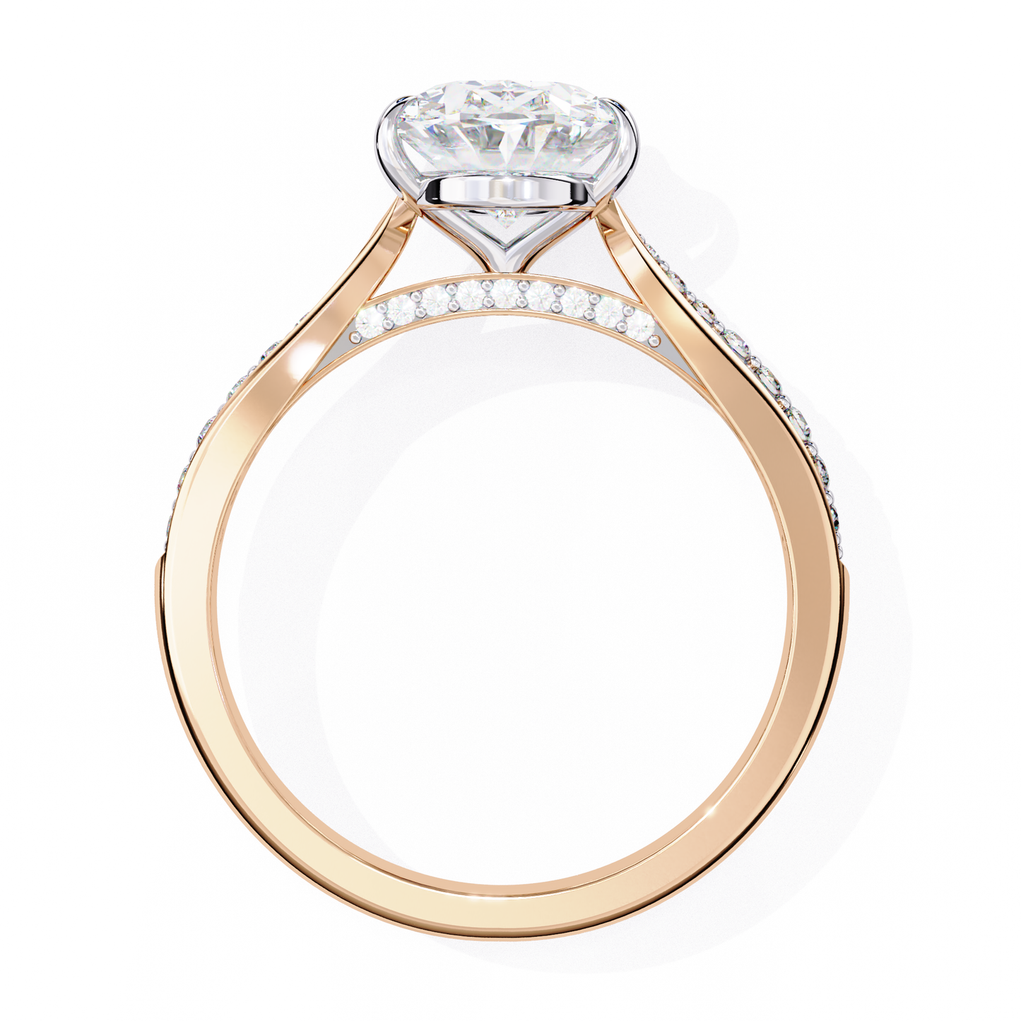 2.34 carat oval cut hidden halo diamond engagement ring with round side stones – elegant bridal jewelry