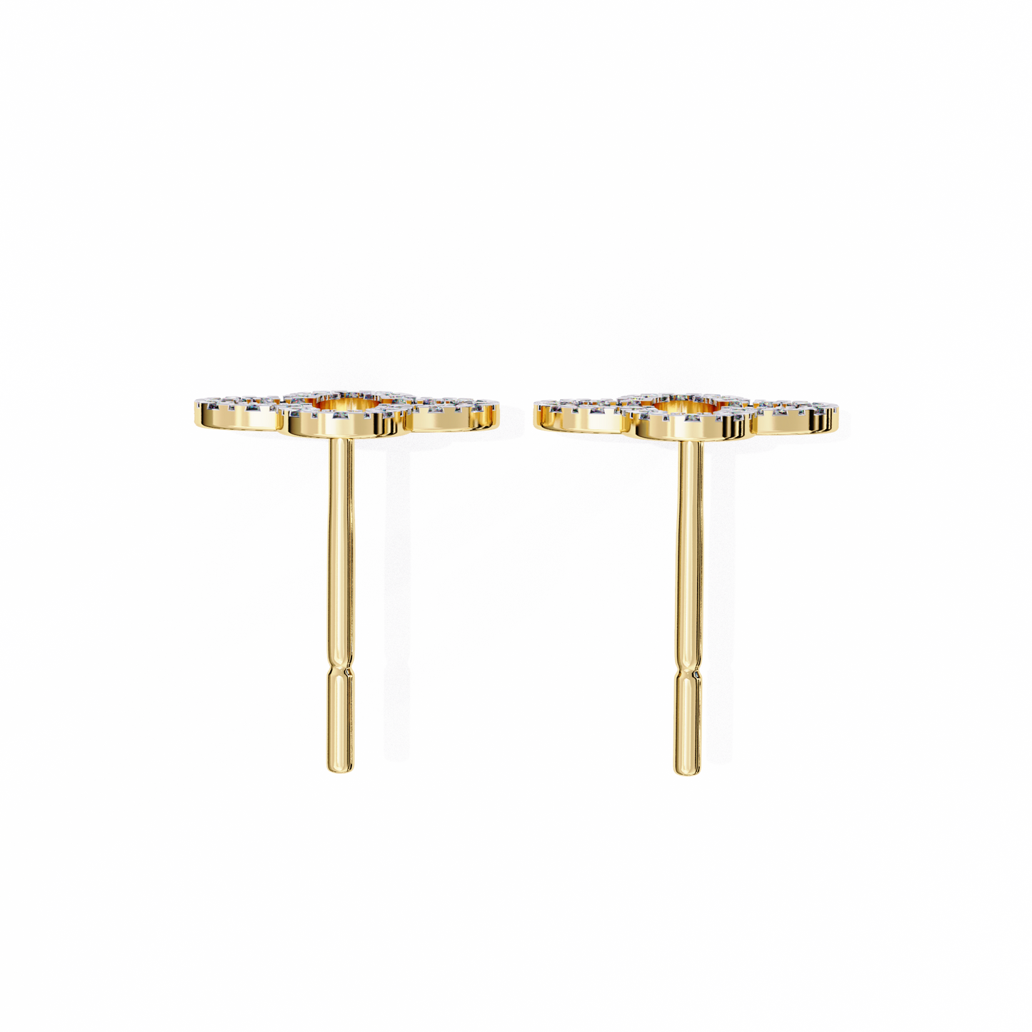 0.96 carat round cut diamond clover shape studs earrings – classic diamond jewelry
