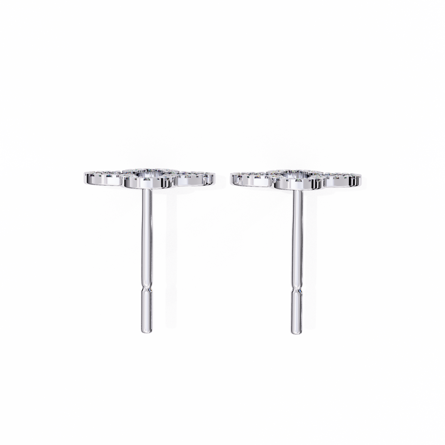 0.96 carat round cut diamond clover shape studs earrings – classic diamond jewelry