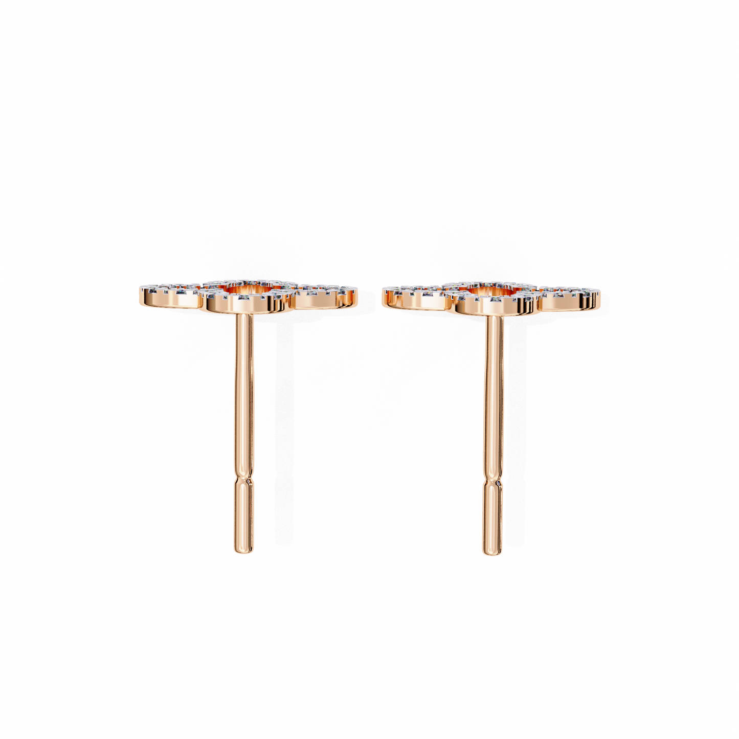 0.96 carat round cut diamond clover shape studs earrings – classic diamond jewelry