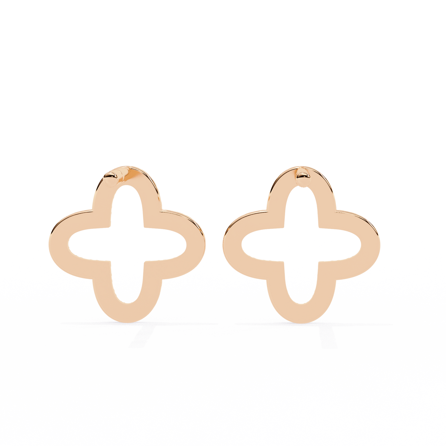 0.96 carat round cut diamond clover shape studs earrings – classic diamond jewelry