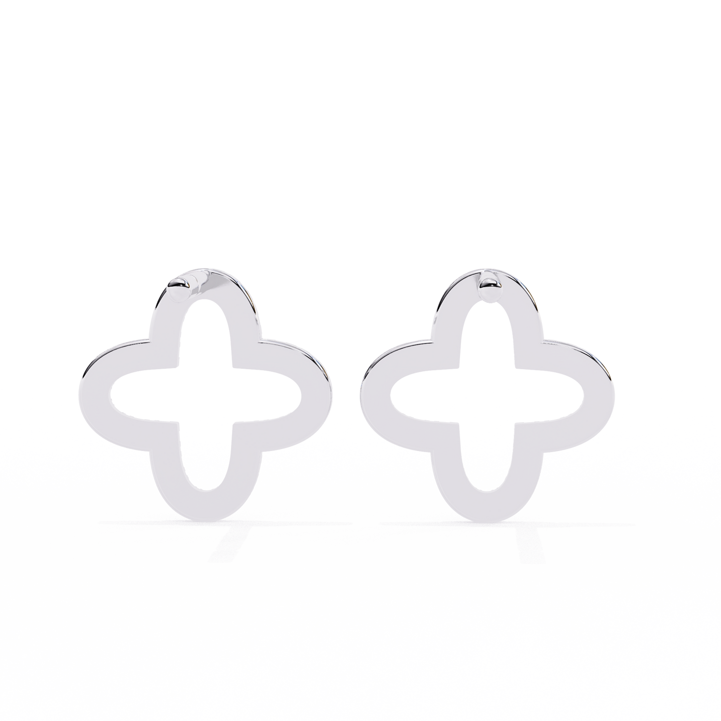 0.96 carat round cut diamond clover shape studs earrings – classic diamond jewelry