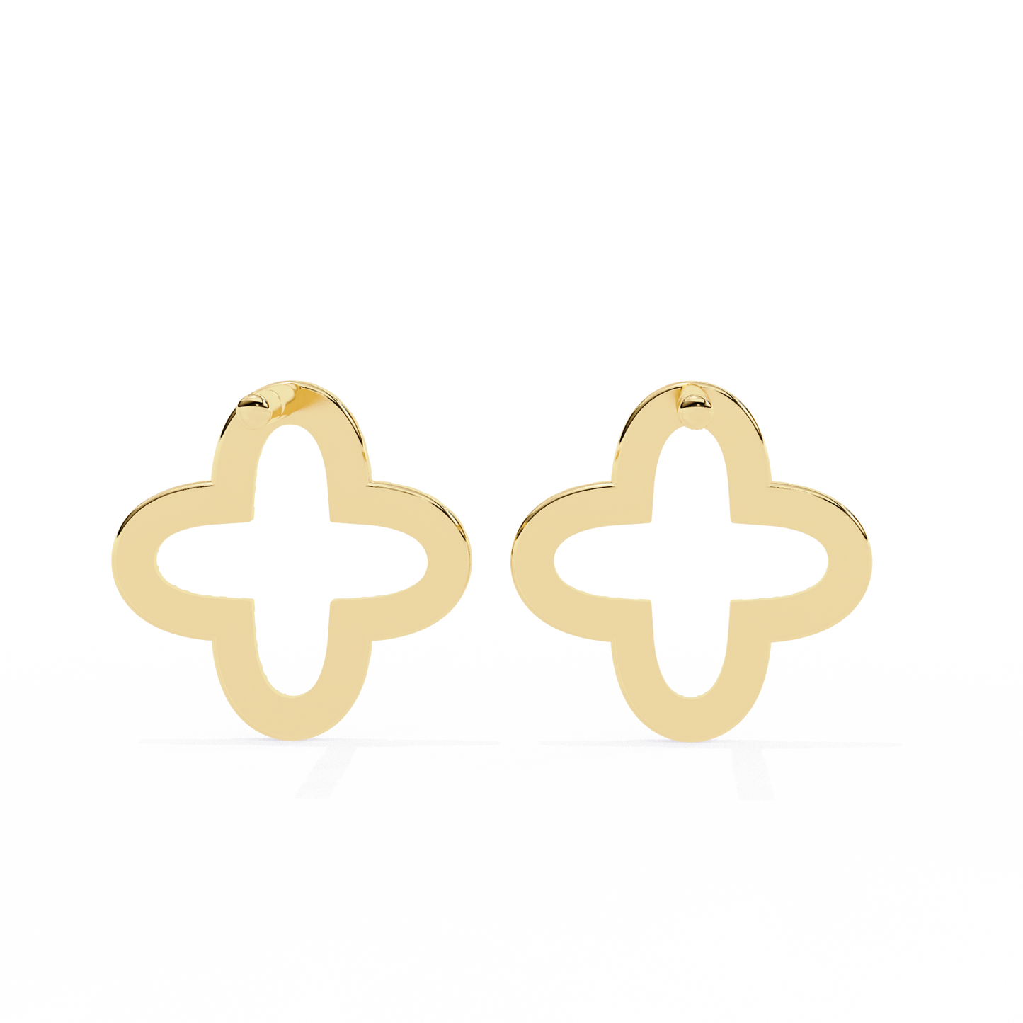 0.96 carat round cut diamond clover shape studs earrings – classic diamond jewelry