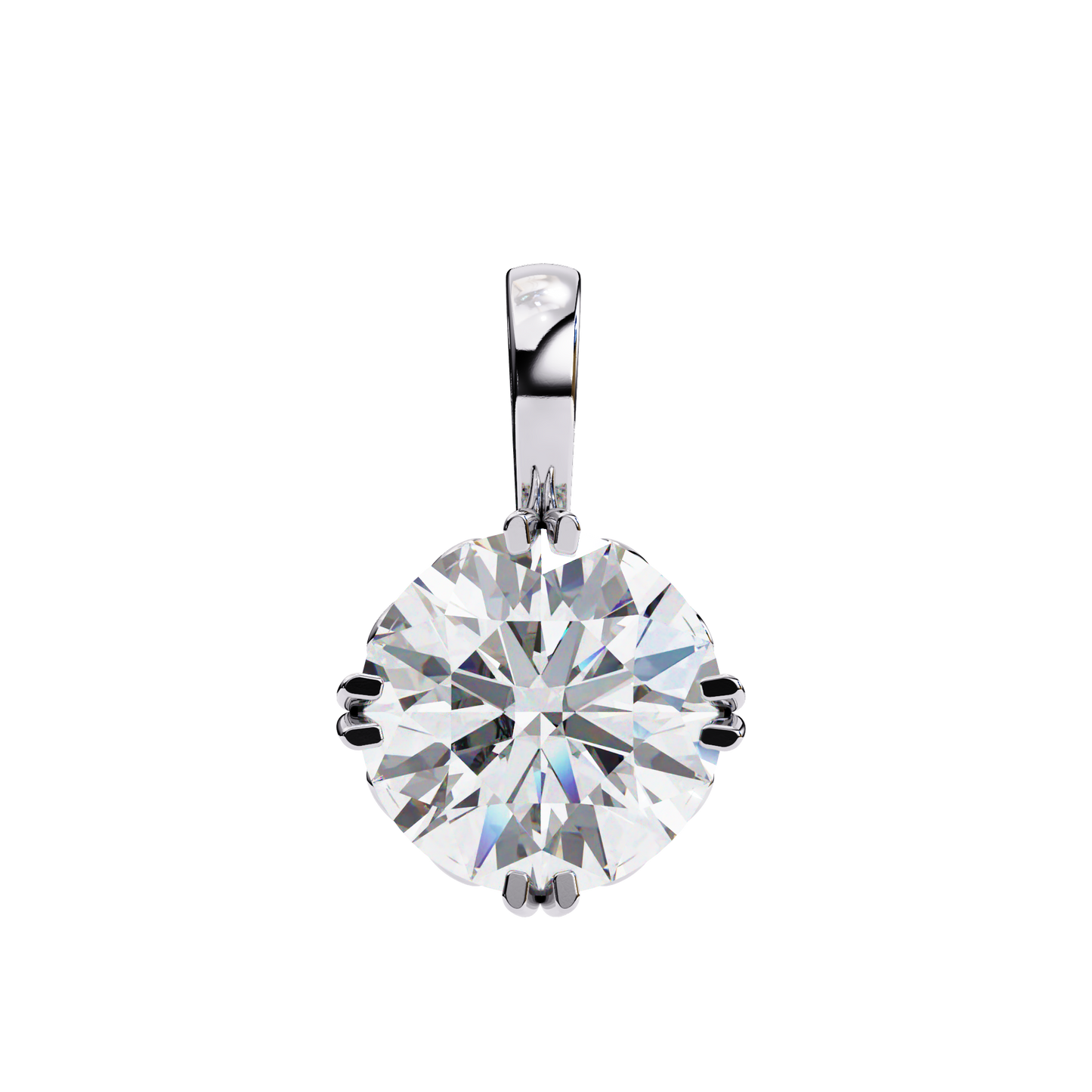 lgd solitaire pendant round stone (1.84ct) in 14k gold without chain